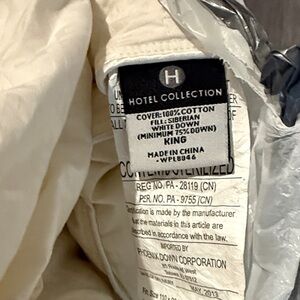 Hotel Collection Cream Down Comforter in NEW condition